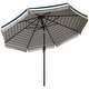 preview thumbnail 35 of 39, Outsunny 9ft Patio Umbrella with Push Button Tilt and Crank, Ruffled Outdoor Market Table Umbrella with Tassles and 8 Ribs