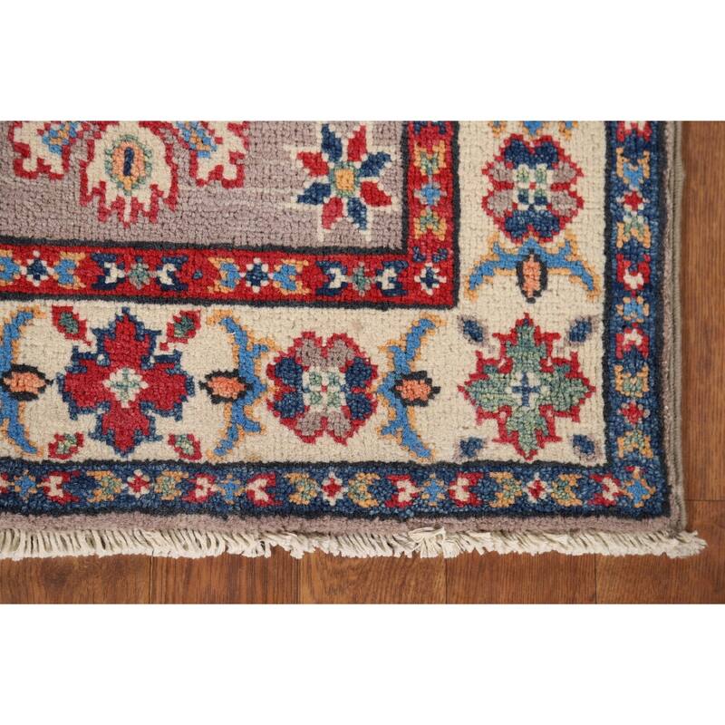 Gray Kazak Oriental Foyer Rug Hand-Knotted Wool Carpet - 2'1" x 3'1"
