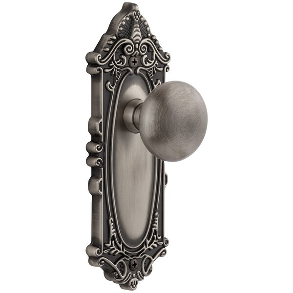 Grandeur GVCFAV_DD_NA Grande Victorian Solid Brass Rose Dummy Knob Set with Fifth Avenue Knob