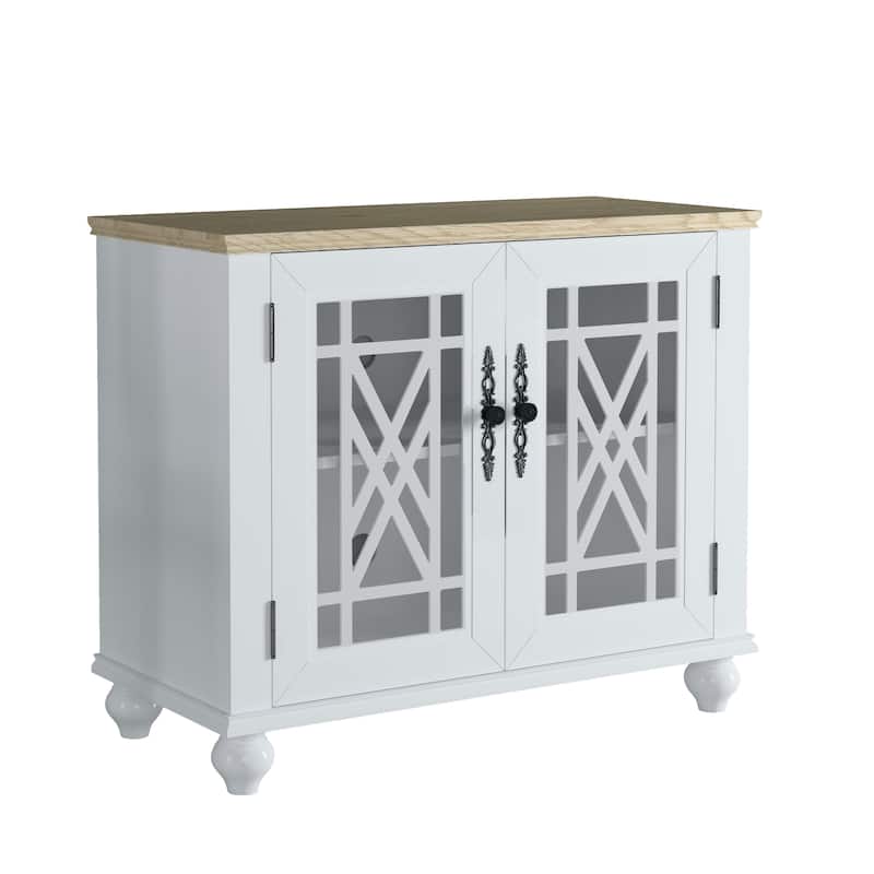 38" Vintage Style Kitchen Accent Buffet Sideboard Cabinet