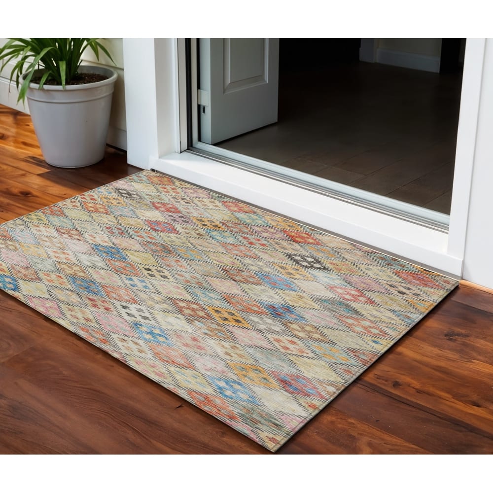HomeRoots Geometric Transitional Rectangle Outdoor Rug