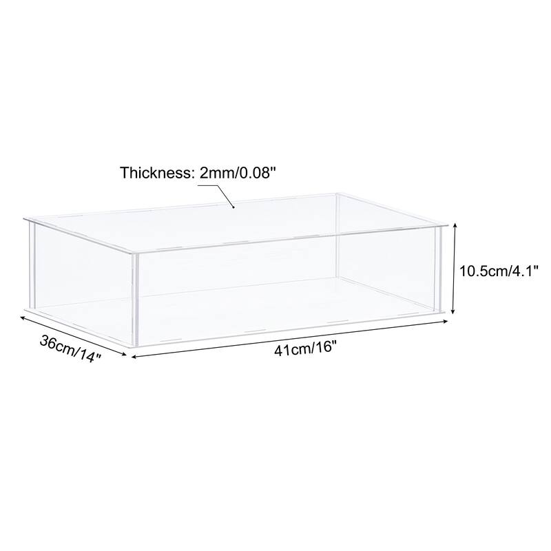 Acrylic Display Case Plastic Box Storage Assemble Dustproof Showcase - 16x14x4.1 Inch