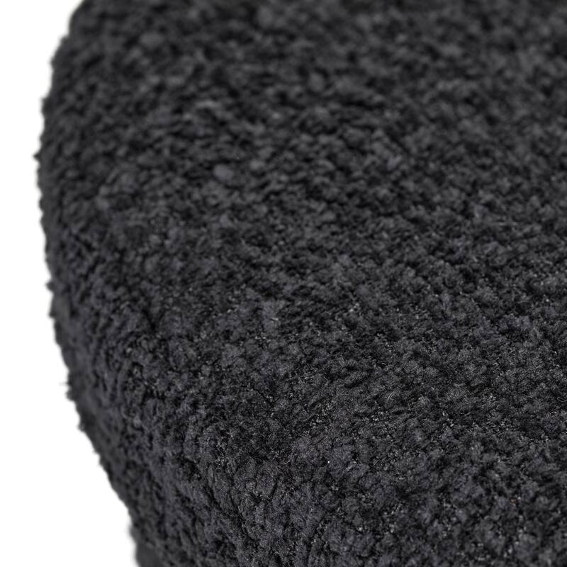 Aria Home Esme Black Boucle Storage Ottoman Bench Multifunctional