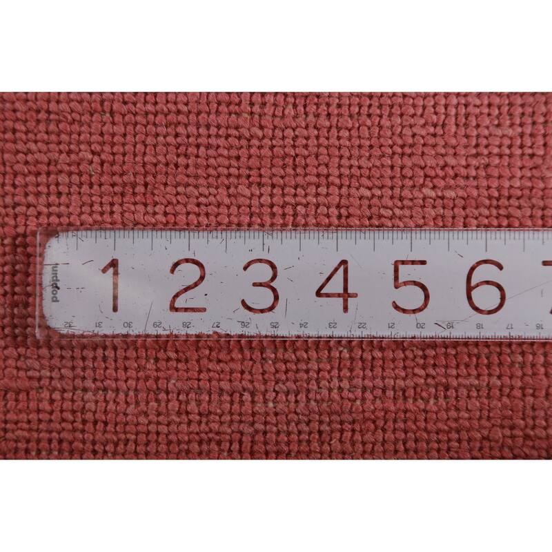 Hand Knotted Oriental 100% Wool Carpet Modern Solid Coral Gabbeh Area Rug - 12' 1'' X 9' 3''