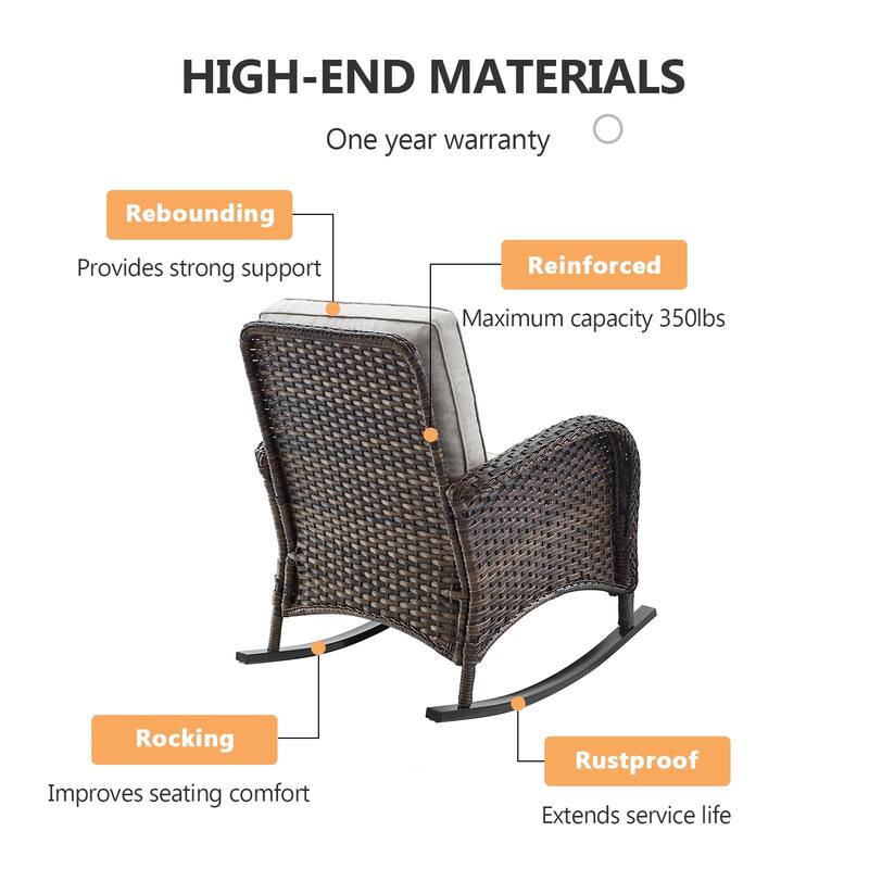 Gymojoy Outdoor Fire Pit Conversation Set, 3-Seat Sofa & Chairs Patio Furniture Set