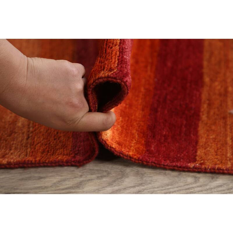 Modern Striped Gabbeh Kashkoli Oriental Area Rug Wool Hand-knotted - 5'5" x 7'8"