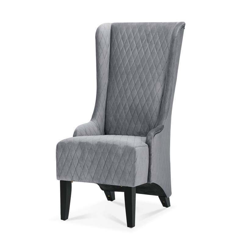Gray 23.03" High Back Accent Chair with Solid Frame
