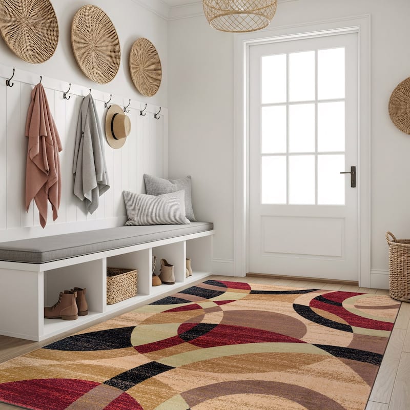 World Rug Gallery Geometric Circles Area Rug
