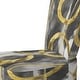 preview thumbnail 40 of 101, Designart "Mettalic Indigo And Gold II" Upholstered Abstract Accent Chair - Glam Arm Chair For Living Room