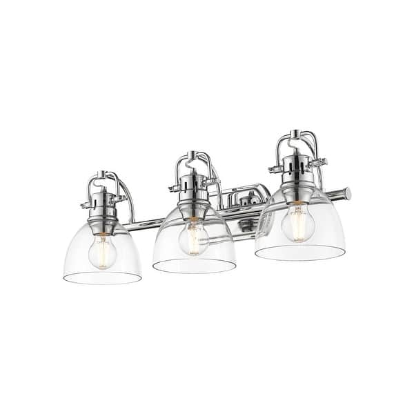 slide 2 of 10, Golden Lighting Duncan 3 Light 25" Wide Bathroom Vanity Light Chrome / Clear