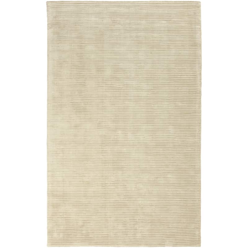 Elle Handmade Striped Solid Viscose Area Rug