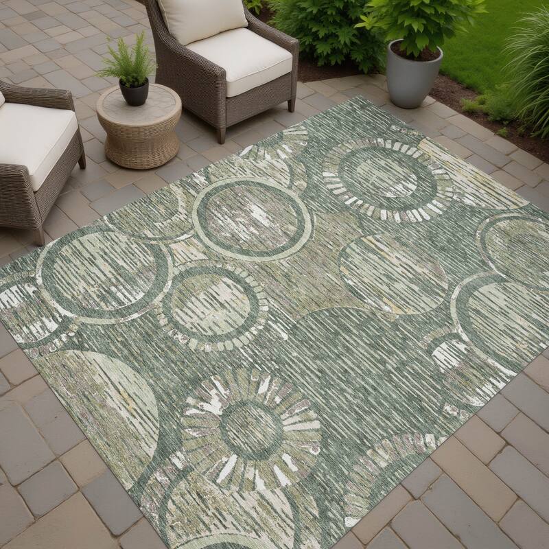 Machine Washable Indoor/ Outdoor Modern Grover Chantille Rug