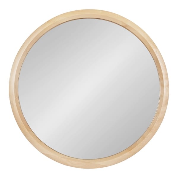 slide 2 of 12, Kate and Laurel Pao Round Framed Wall Mirror 28" Diameter - Natural