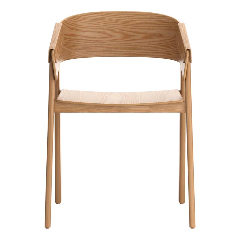 Mid-Century Modern Solid Wood & Oak Veneer Dining Chair, Set of 4 - Black