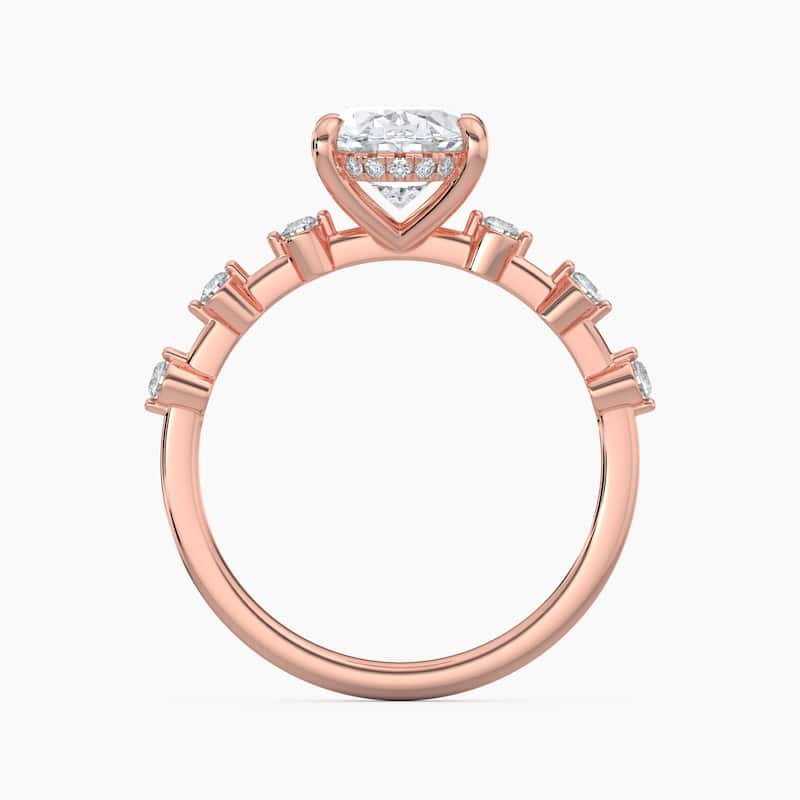 Auriya 14k Gold Oval Lab Grown Diamond Station Hidden Halo Engagement Ring 1.00 to 5.00 ct. tw. (F-G, VS)