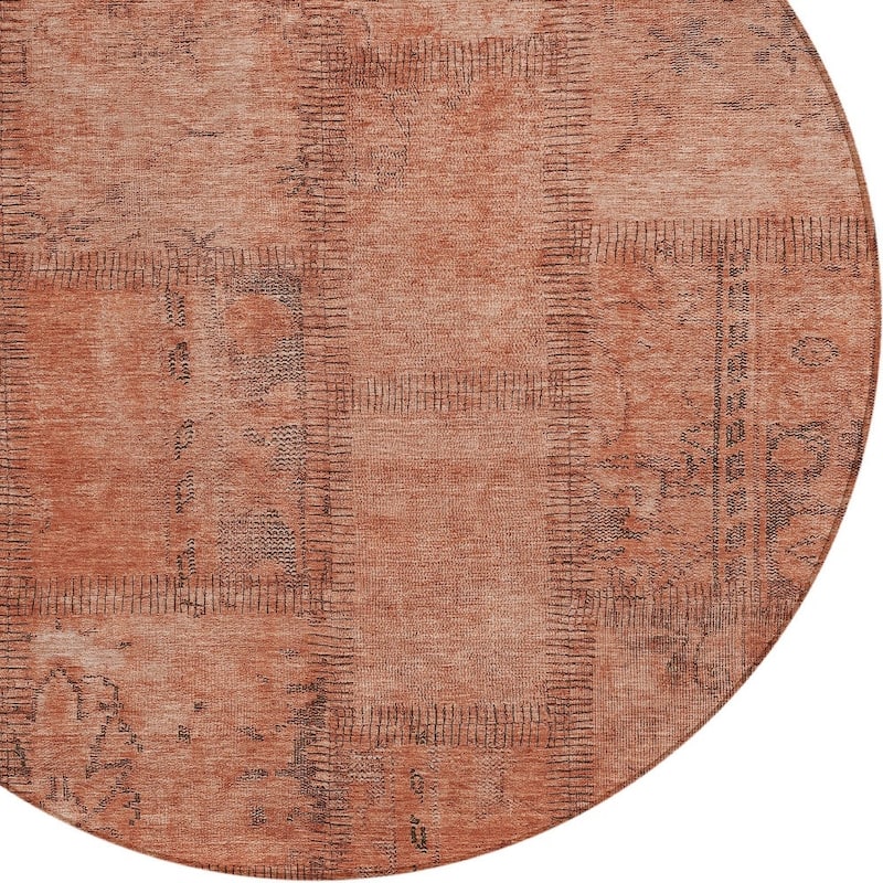 HomeRoots Patchwork Transitional Rectangle Outdoor Rug