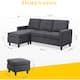 Futzca Linen Upholstered L-shaped Sectional Sofa w/ Reversible Chaise
