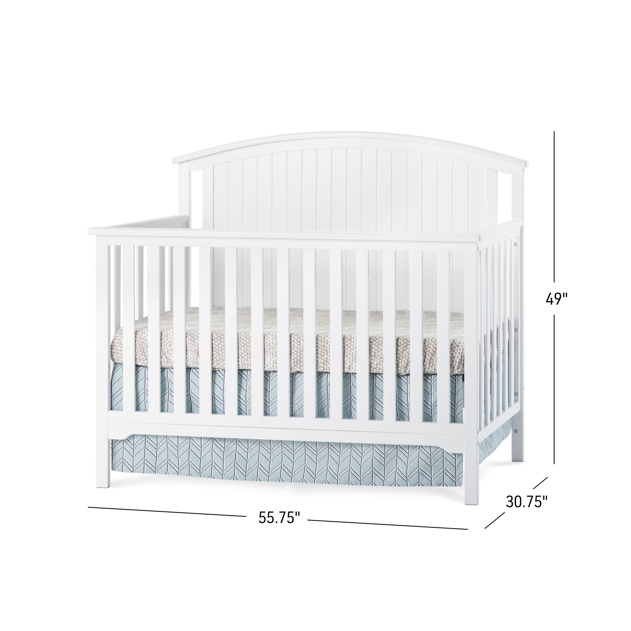Forever Eclectic Cottage Curve Top 4 in 1 Convertible Crib On