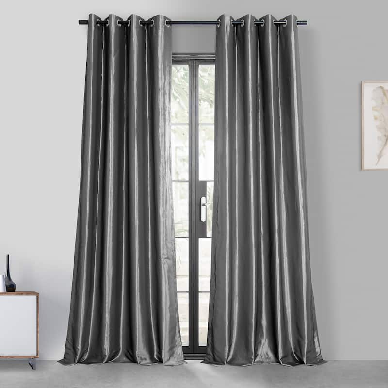 Exclusive Fabrics Blackout Faux Silk Taffeta 120-inch Curtain (1 Panel)