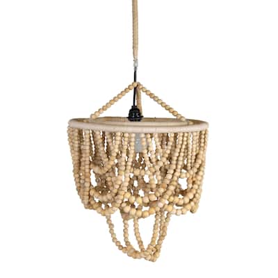 Natural Wood Beaded Chandelier by East at Main