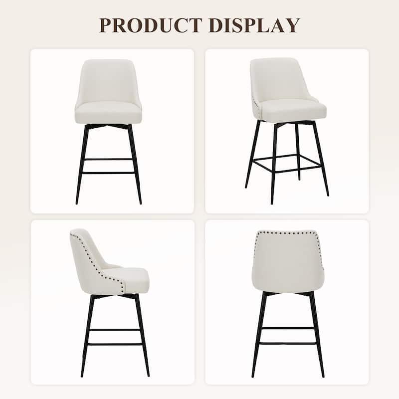 RENEWLINE Adjustable Height Swivel Bar Stools with Footrest for 34-40 Inch Counters, Ultra Plush Seat