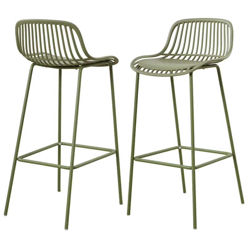 Christopher Knight Home - Benson Modern Outdoor Barstool with Weather-Resistant Design - Set of 2