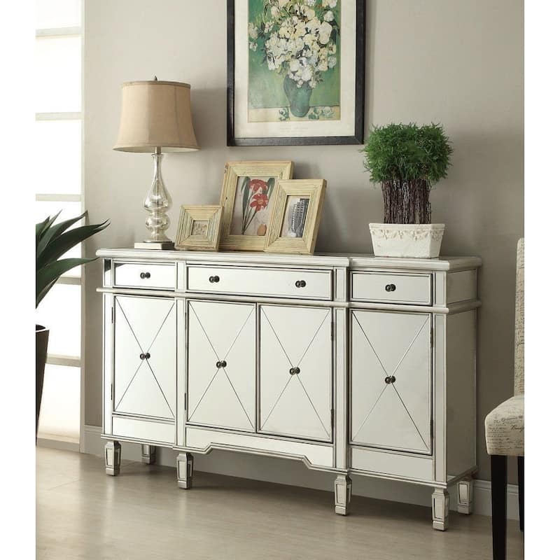 60" Mirrored reflection Andrea hall console cabinet - 60" Inch