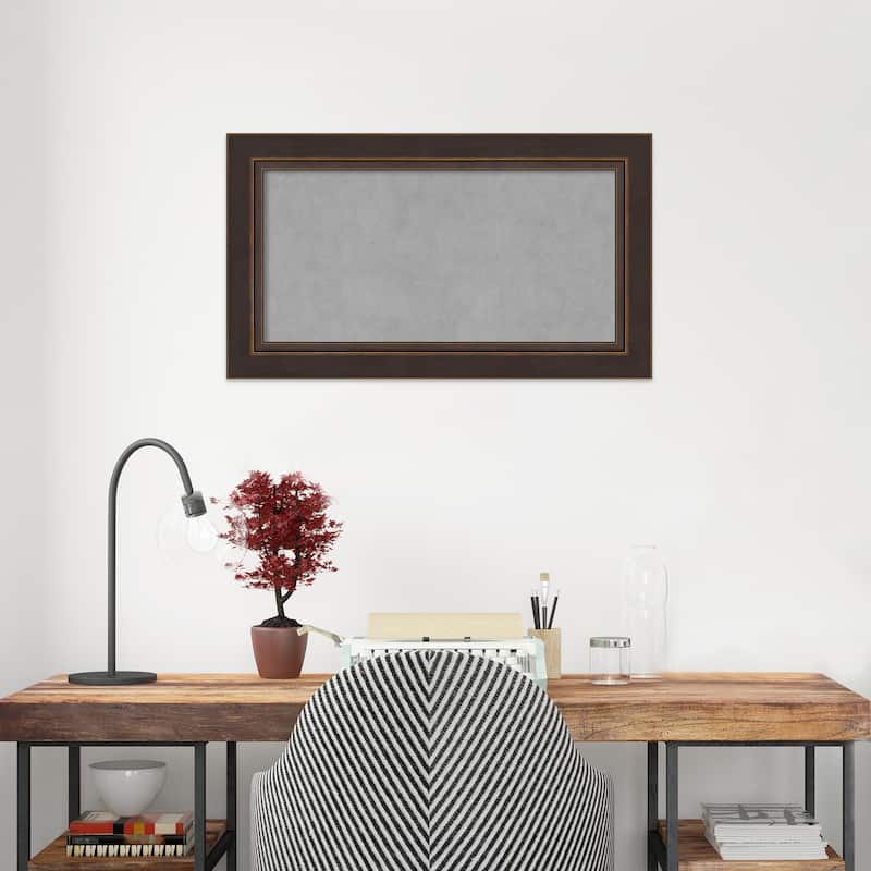 Amanti Art Lara Bronze Framed Magnetic Board - Board Size 24x12