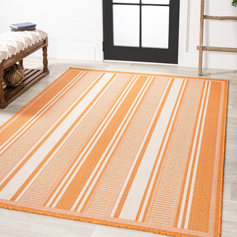 JONATHAN Y Negril Modern Double Stripe Indoor/Outdoor Area Rug