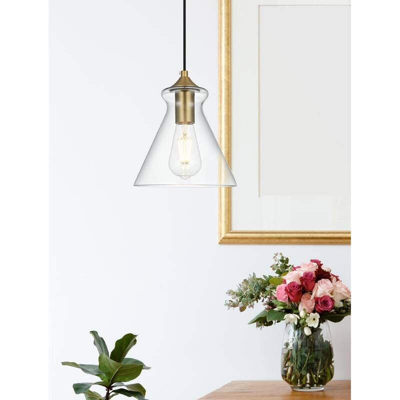 Elegant Lighting Destry Single Light 8" Wide Mini Pendant with Clear