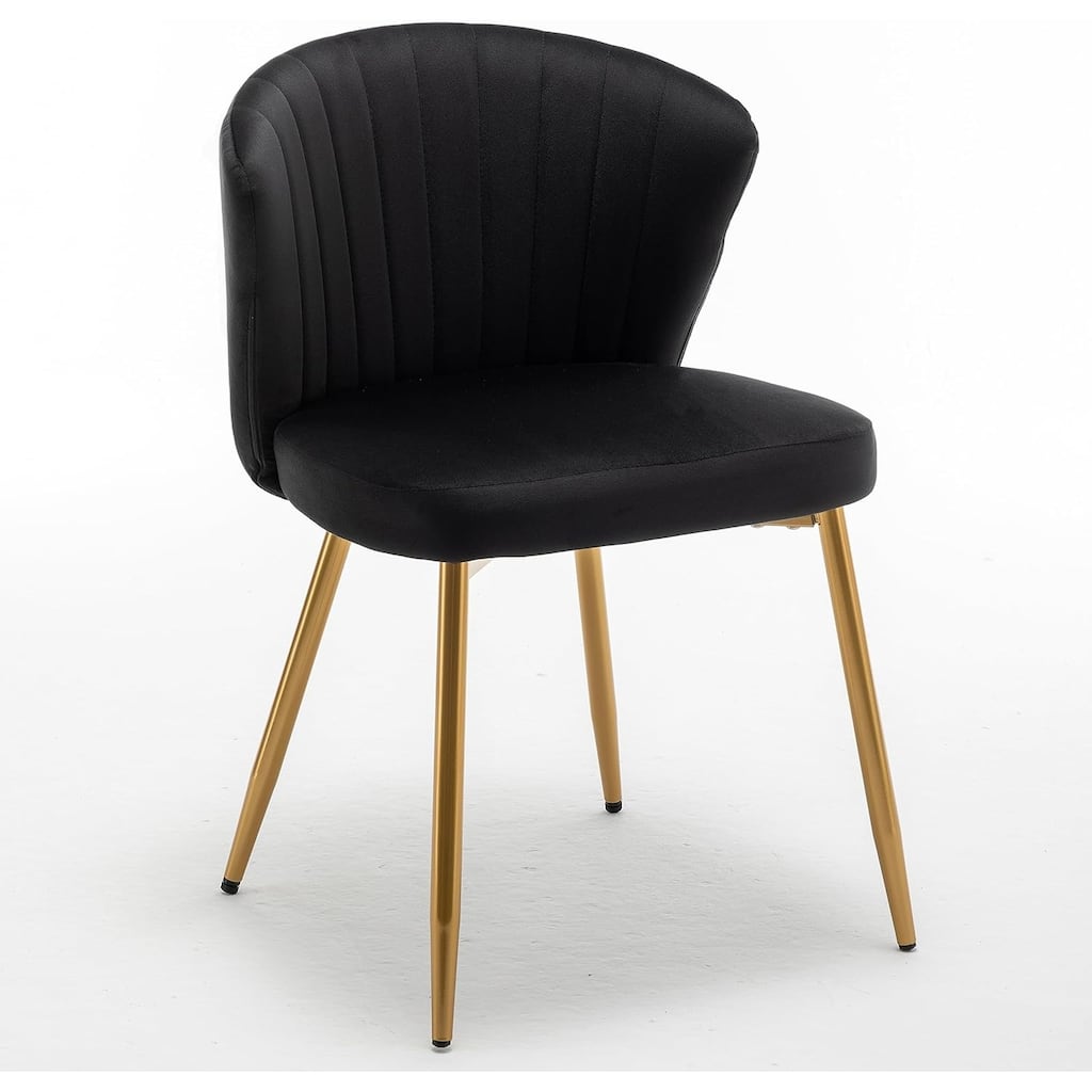Modern Velvet Accent Chair with Channel-Tufted Design Comfortable and Trendy Armless Seat