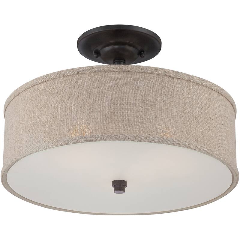 Cloverdale 3-Light Semi-Flush Mount in Mottled Cocoa