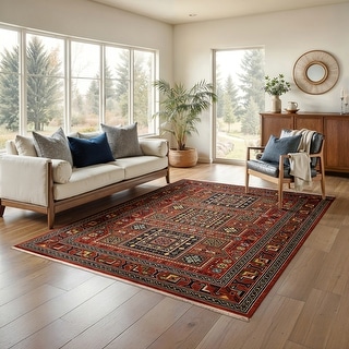 Style Haven Leander Nomadic Medallion Fringed Wool Blend Area Rug