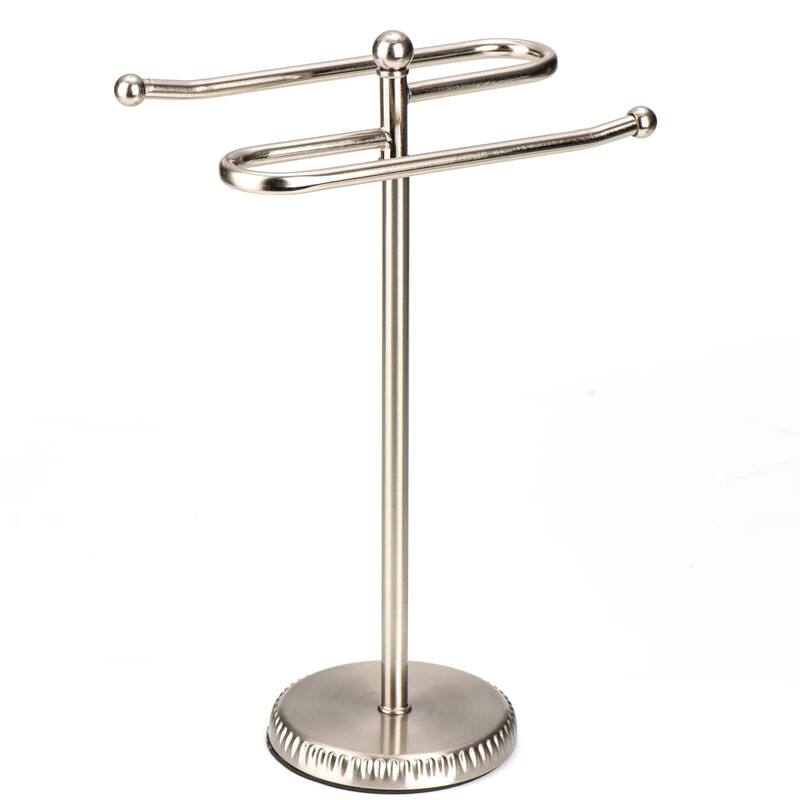 Brushed Satin Nickle Stainless Steel S-Design Fingertip Towel Holder With Heavy Base