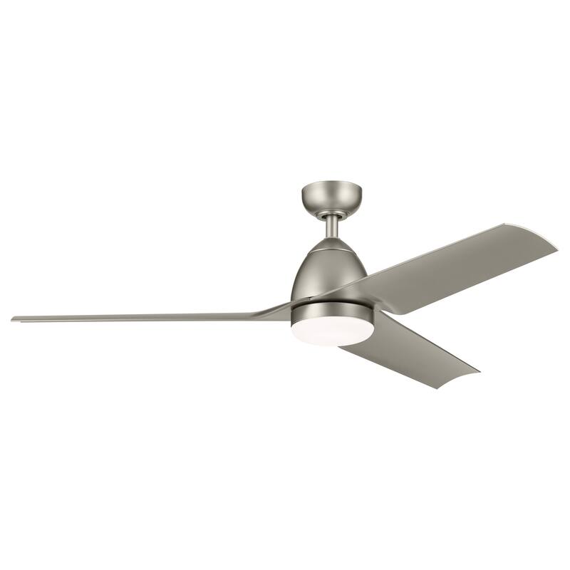 Kichler Lighting Fit 54 in. Integrated LED Outdoor Downrod Mount Ceiling Fan - Brushed Nickel - 54 in
