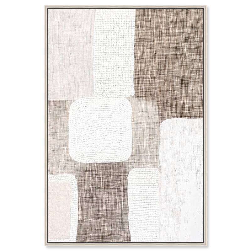 Stucco Squares I Canvas by Art Remedy - 24" x 36" - Silver
