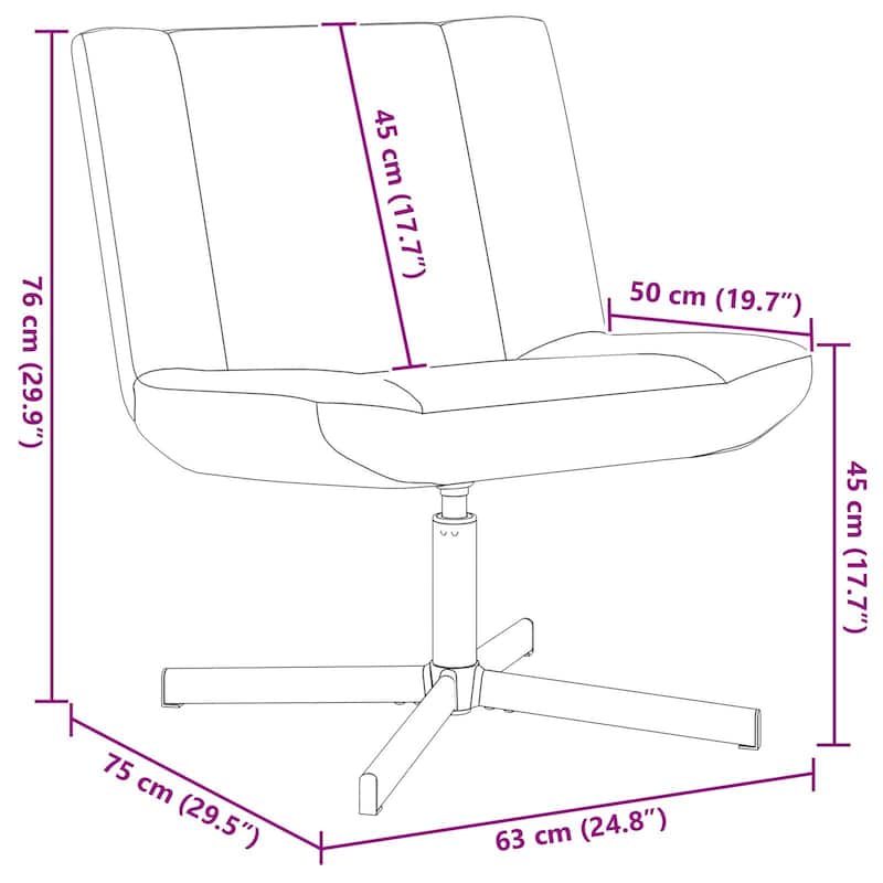 vidaXL Swivel Chair Dark grey Fabric, Metal Medium Swivel Chair - 24.8 x 29.5 x 29.9