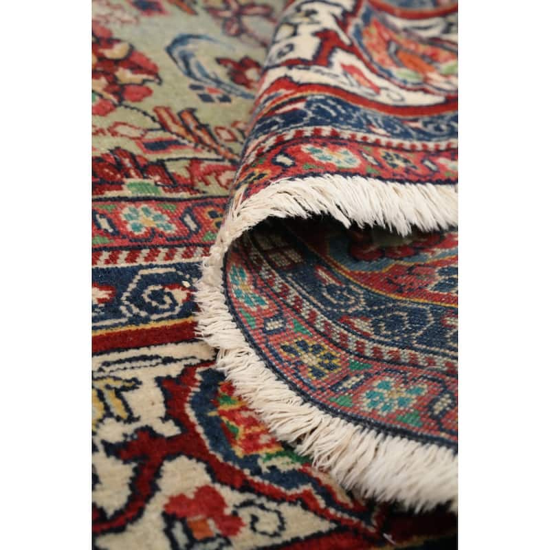 Hand Knotted Oriental 100% Wool Carpet Traditional Floral Green Mahal Area Rug - 11' 9'' X 8' 11''