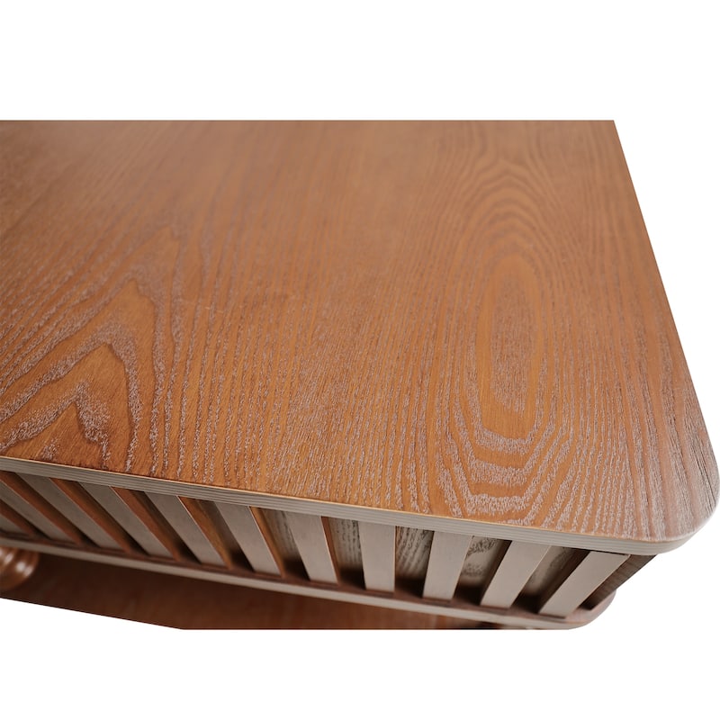 Roomfitters 47" Lift Top Coffee Table, Solid Wood Fluted Center Table with Roman Legs & Hidden Storage