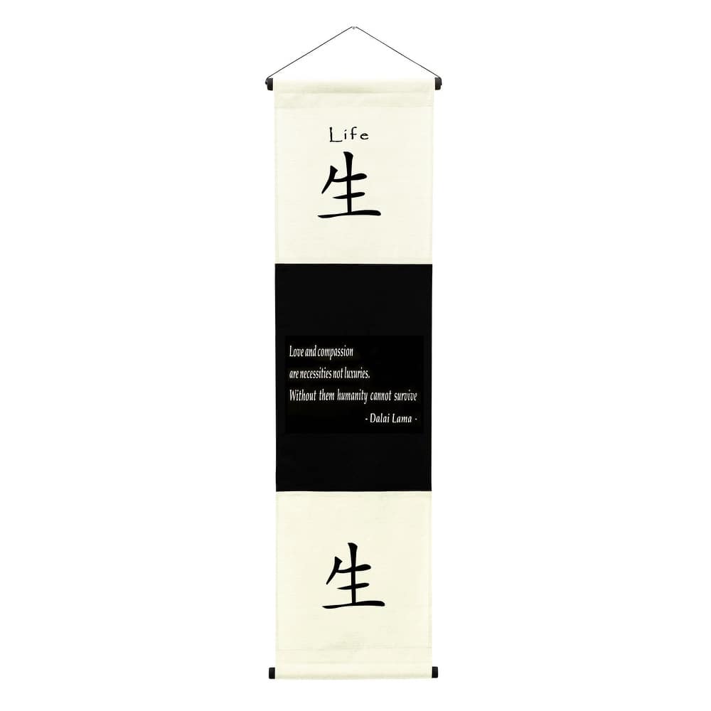 Inspirational Wall Decor "Life" Banner Art, Inspiring Quote Wall Hanging Scroll, Motivational Message, Thought Saying Tapestry