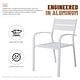 preview thumbnail 43 of 45, Outdoor Stackable Aluminum Dining Chair with Cushion (Set of 4)
