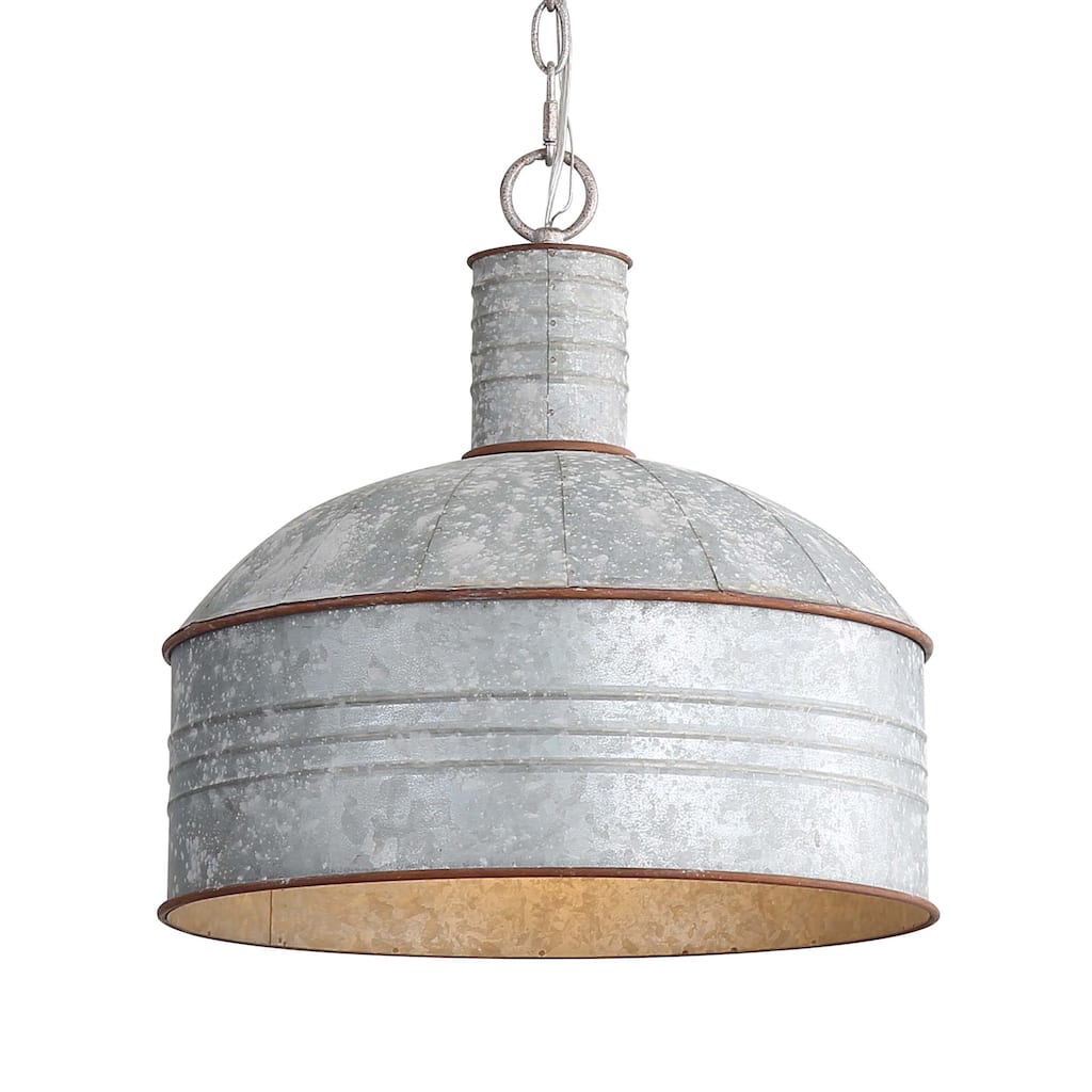 Wry Lighting Tinsmith 1-light Pendant in Aged Galvanized Steel - Gold