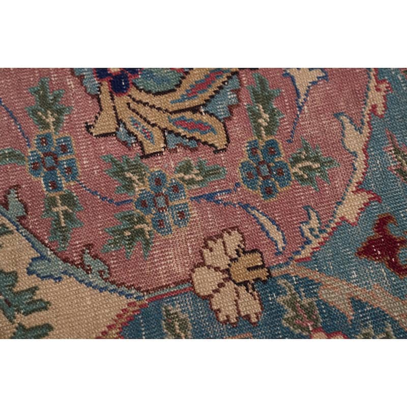 Hand Knotted Oriental 100% Wool Carpet Traditional Floral Multi-Colored Tabriz Area Rug - 5' 9'' X 4' 1''