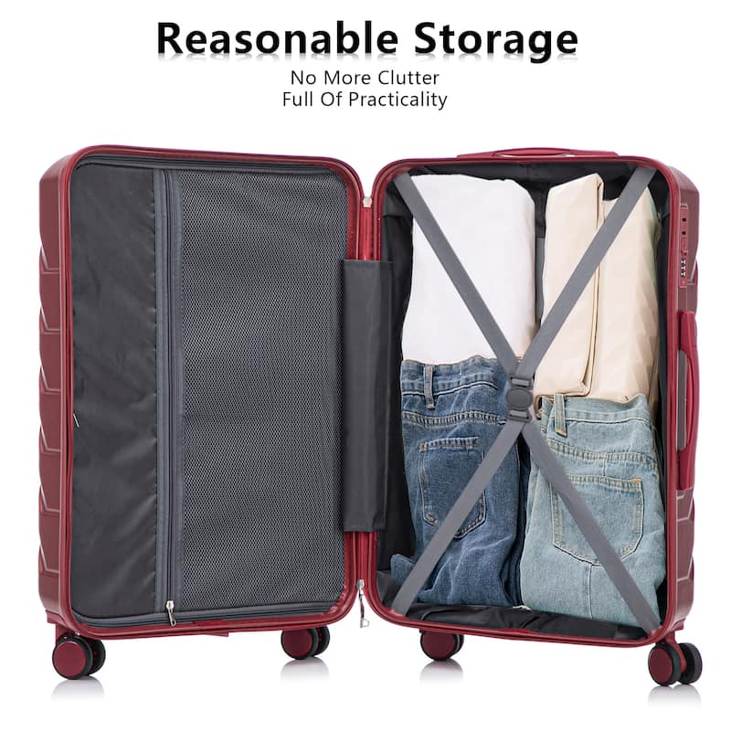 20IN 24IN 28IN 3 pcs/set in ABS Spinner Wheel Luggage, Matching Color, With Combination Lock