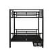 preview thumbnail 7 of 7, Metal Full Size Convertible Kids Bunk Bed with 2 Drawers, Black