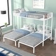 preview thumbnail 11 of 15, Twin Size Triple Bunk Bed with Guardrail, Detachable Metal Bed Frame