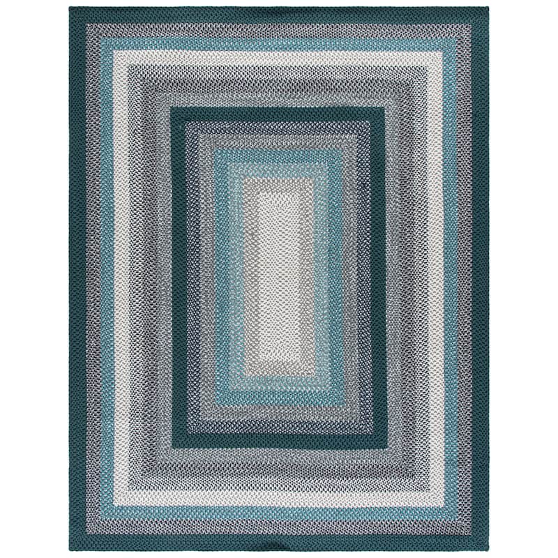 SAFAVIEH Handmade Braided Jo Machine Washable Country Casual Rug - 8' x 10' - Teal/Multi