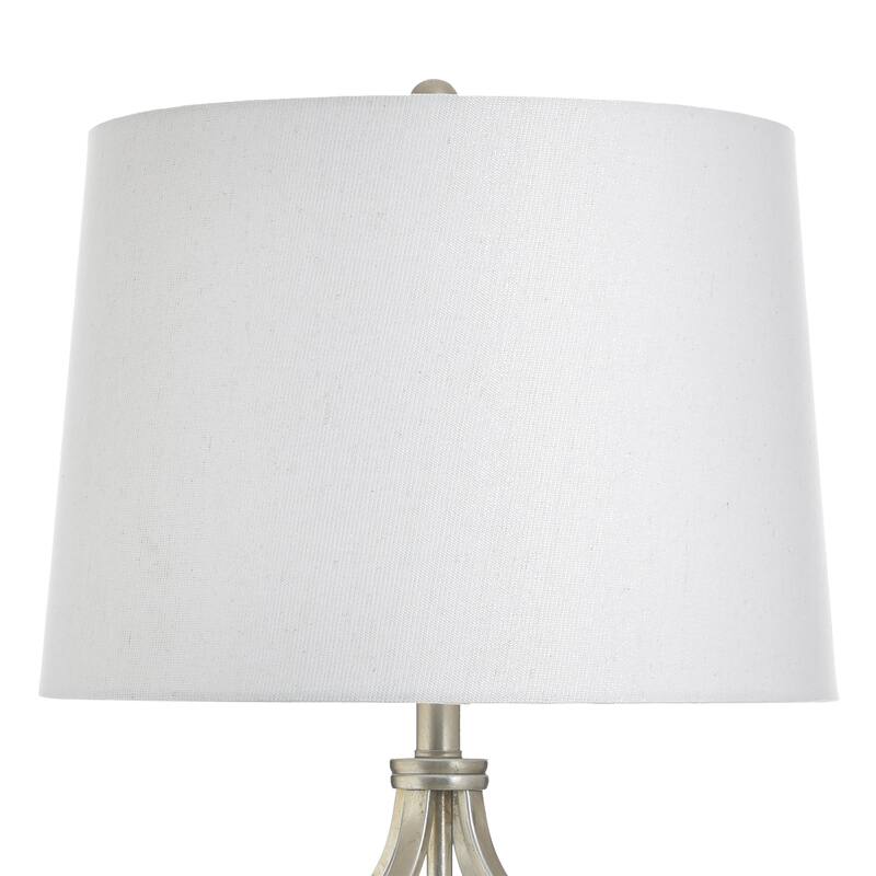 StyleCraft Steel Table Lamp - Castonia Silver - White Shade