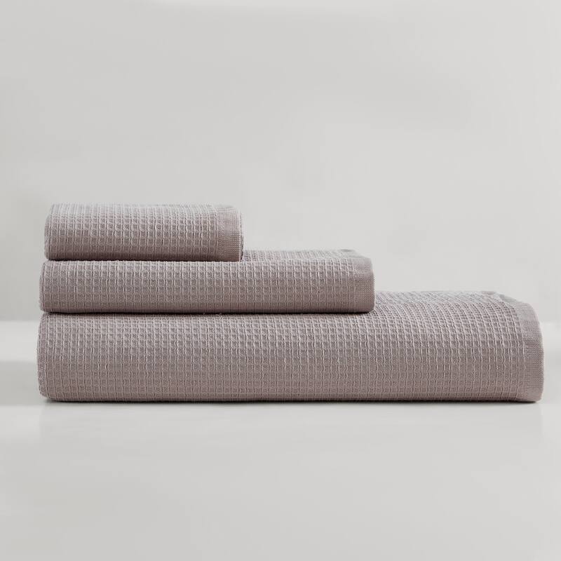 Calvin Klein Eternity Solid Cotton Towel Set - Muted Purple - 3 Piece Set