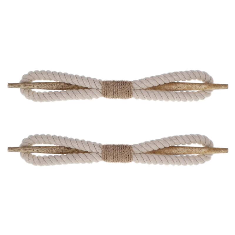 Twisted Curtain Tiebacks with Wooden Stick 9.5 in